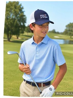 PGA Jr League Youth Golf Trucker Hat Navy White Snapback NEW